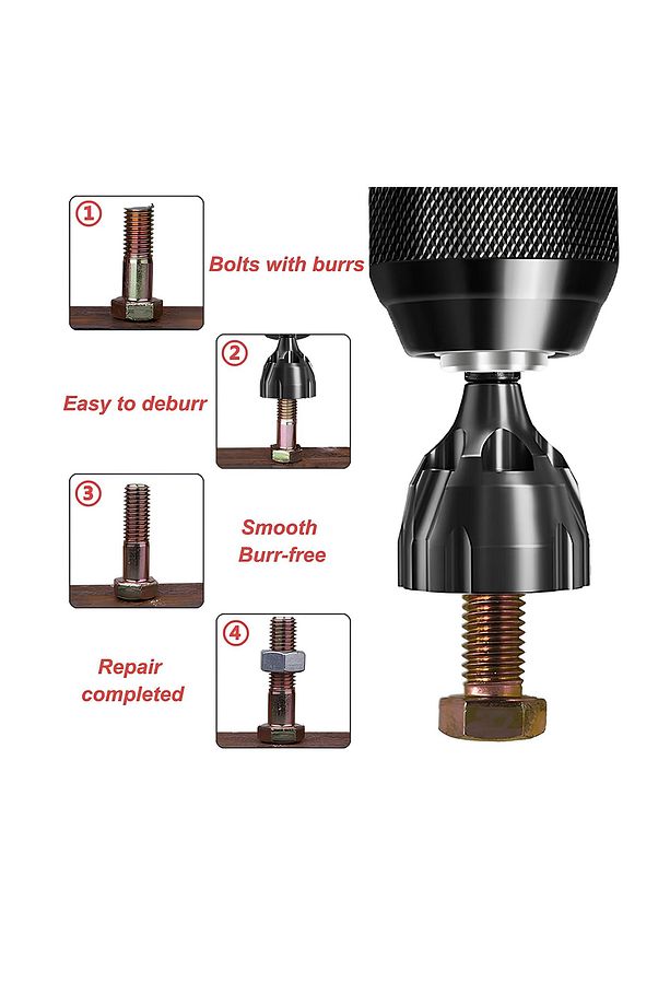 Çapak Alma Raspa Raspası Aparatı 3-20 mm Saplı Pah Giderici 1/4 Bits Uçlu Matkap Uyumlu  1 Adet - 7