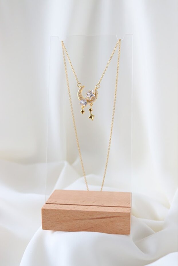 AY YILDIZ ÇELİK KOLYE - 2