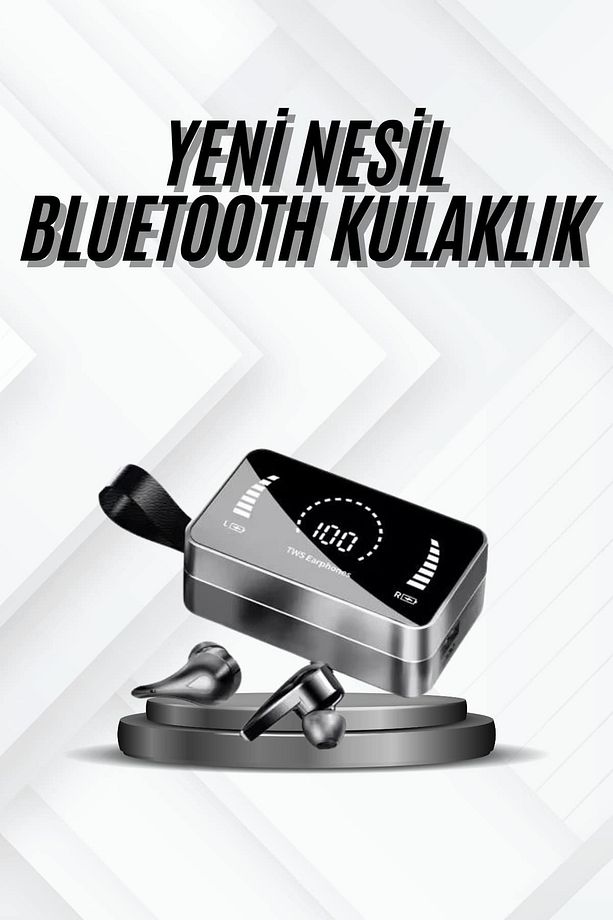 TWS Bluetooth Kulaklık Kablosuz Uzun Pil Ömrü Dijital Göstergeli Powerbank - 1