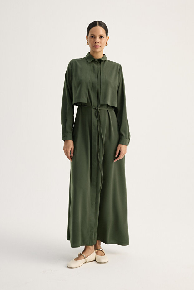 Dark Green Medina Silk Dress