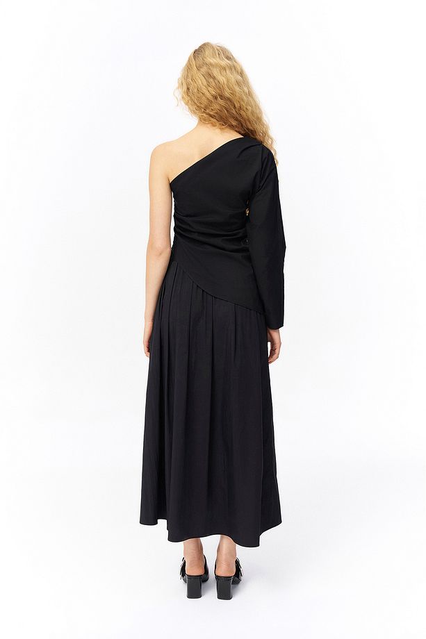Drape Detaylı Tek Omuz Bluz Siyah - 5