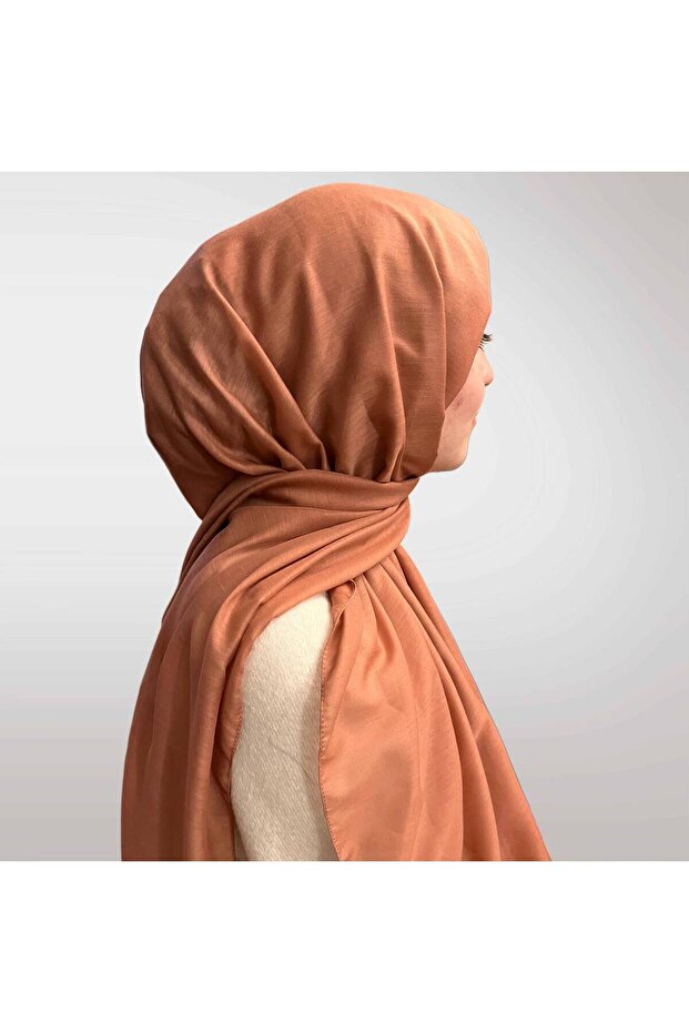 شال قطن بلون خالص - 1