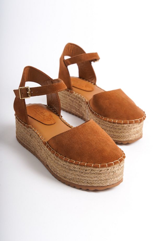 Kadın Süet Platform Espadril Taba -mcrgn291-tb - 3