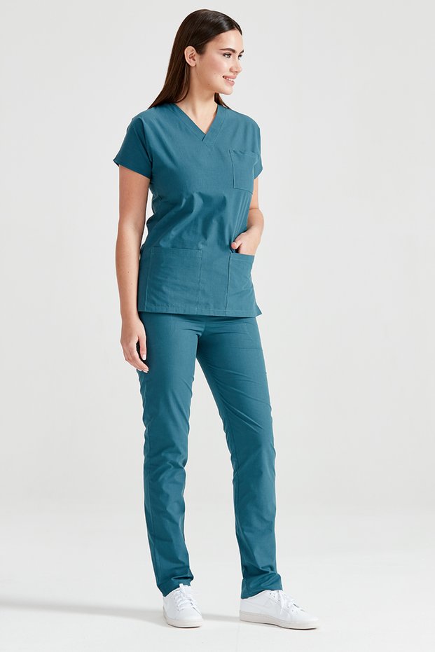 Unisex Nurse Doctor Surgical Hospital Dr. Grey's Cut Tericotone Bottom Top Suit