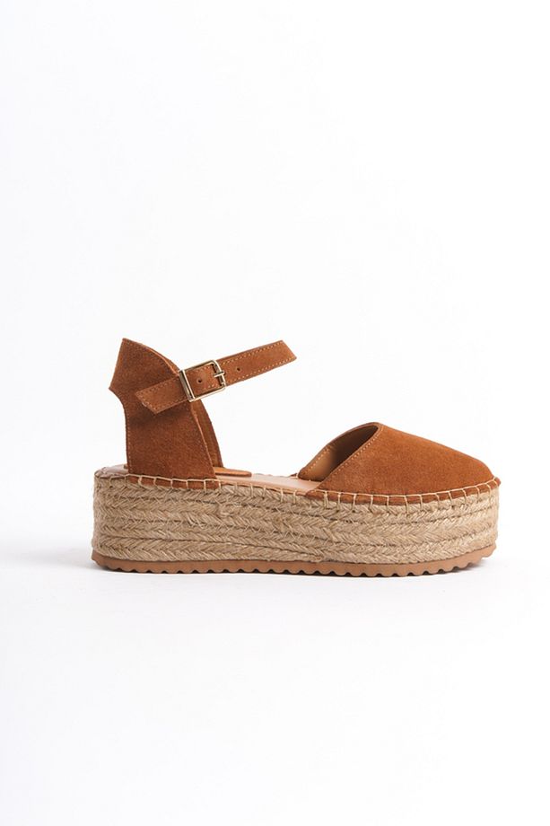 Kadın Süet Platform Espadril Taba -mcrgn291-tb - 5