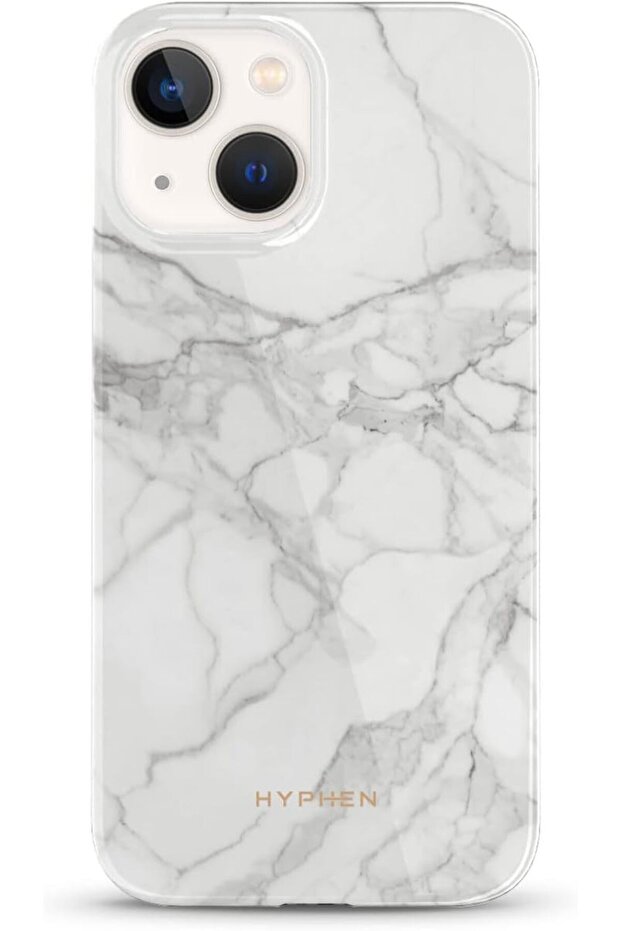 Luxe Marble Case Compatible With Iphone 13 Mini ( White) -Wireless Charging Compatible tech - 1
