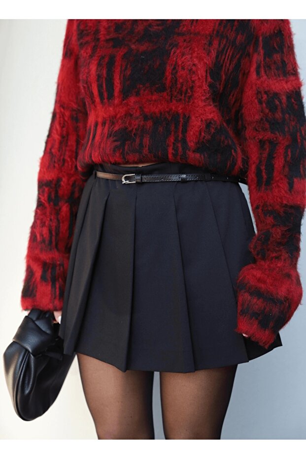 Pileli Şort Etek - 2