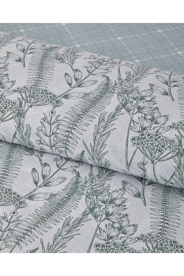 Botanical Spring Kolay Ütülenir Tek Kişilik Nevresim Takımı 160x220 cm Yeşil - 4