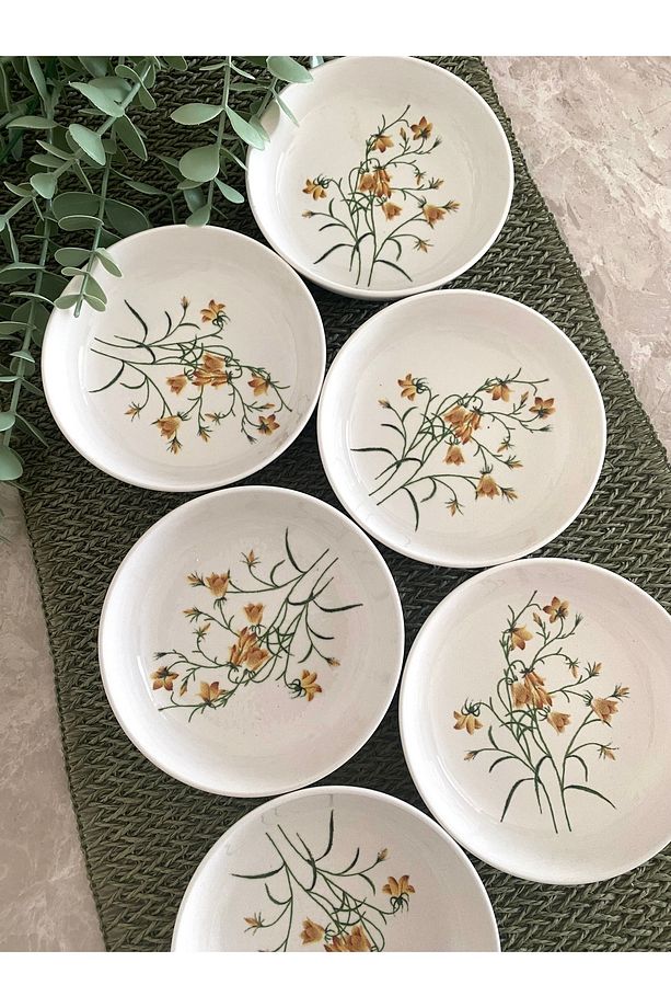 Sarı Model 6 Adet Yuvarlak Kahvaltılık Tabağı - 2