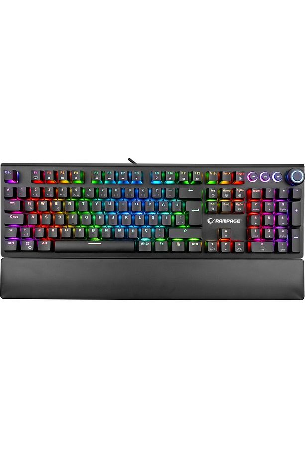 KB-R92 Thunder Red Switch Rgb Ledli Bilek Destekli Mekanik Gaming Oyuncu Klavye - 1
