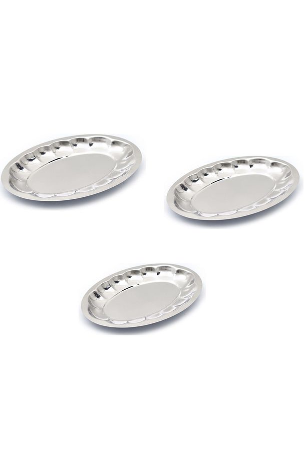 Dilimi Kayık Tabak Seti 3 Boy Salata Tabağı Kebap Tabağı Servis Tabak Meyve Tabağı 3 Boy 21 24 27 cm - 1