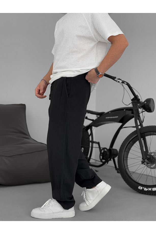 Siyah Fresh Kumaş Basic Pantolon YP-5003 - 5