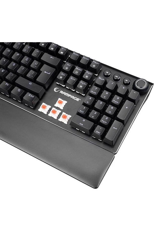 KB-R92 Thunder Red Switch Rgb Ledli Bilek Destekli Mekanik Gaming Oyuncu Klavye - 6