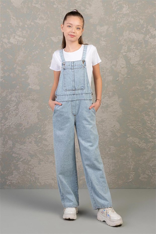 Blue Girl's Denim Overalls (M0377)