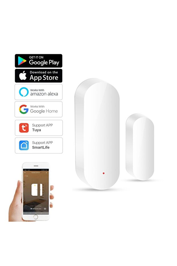 Tuya Smart WiFi Door Sensor Smart Home Open Close Detector Smartlife App Control Notification Com... - 7