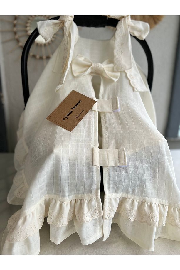 Fısto Fırfırlı Tek Kat Muslin Puset Örtüsü (TEK) - 3