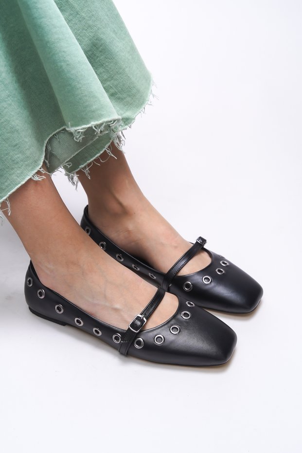 Thelmurn Women's Ballerinas 0012900 Black Skin