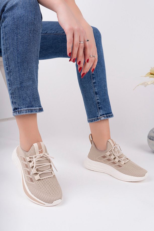 BEJ UNİSEX TRİKO SNEAKER AYAKKABI - 2