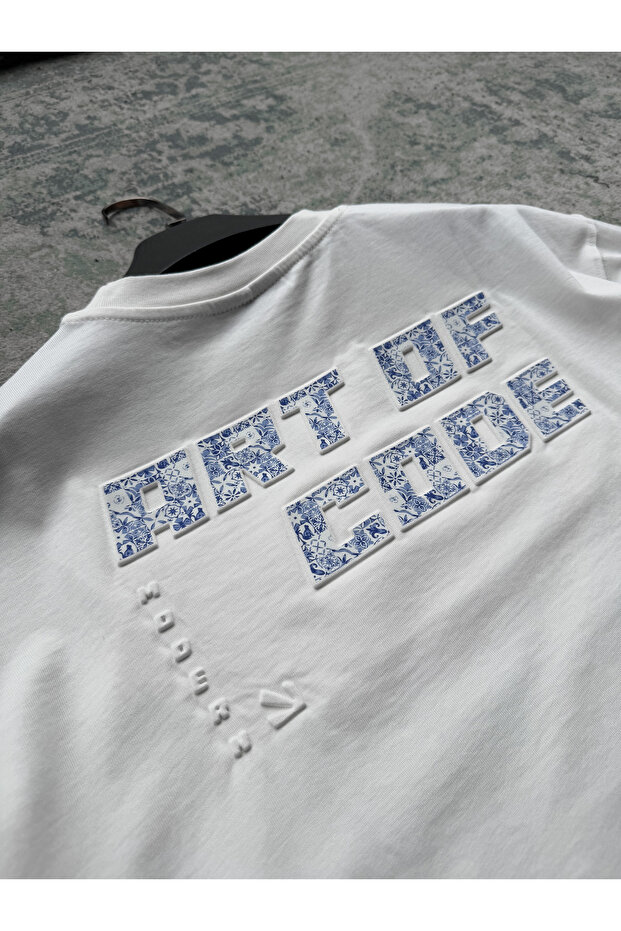 Beyaz Code Kabartmalı T-Shirt YP-5046 - 5