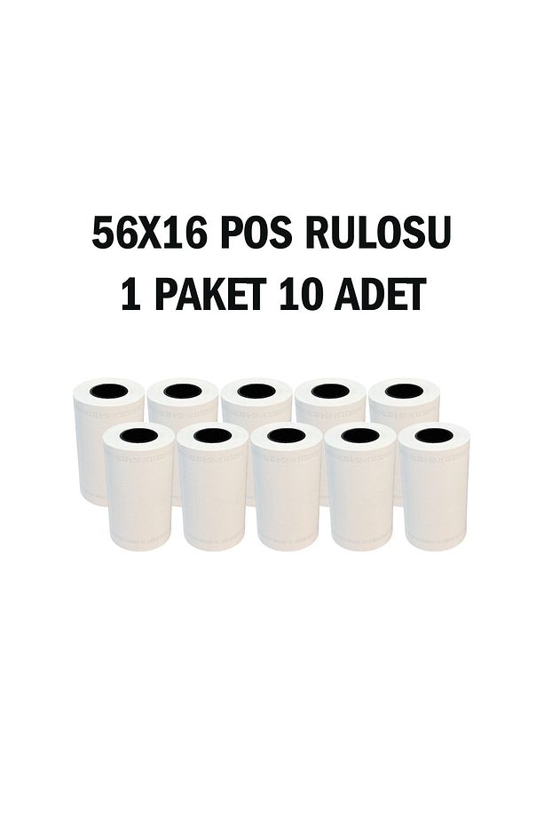 56x16 Termal Pos Rulosu 1 Paket 10 Adet - 1