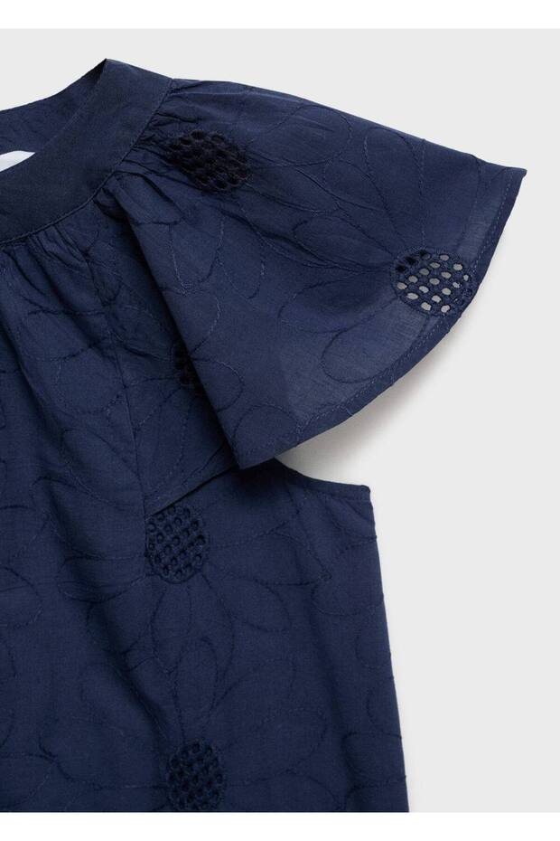 İşlemeli kısa elbise - 5