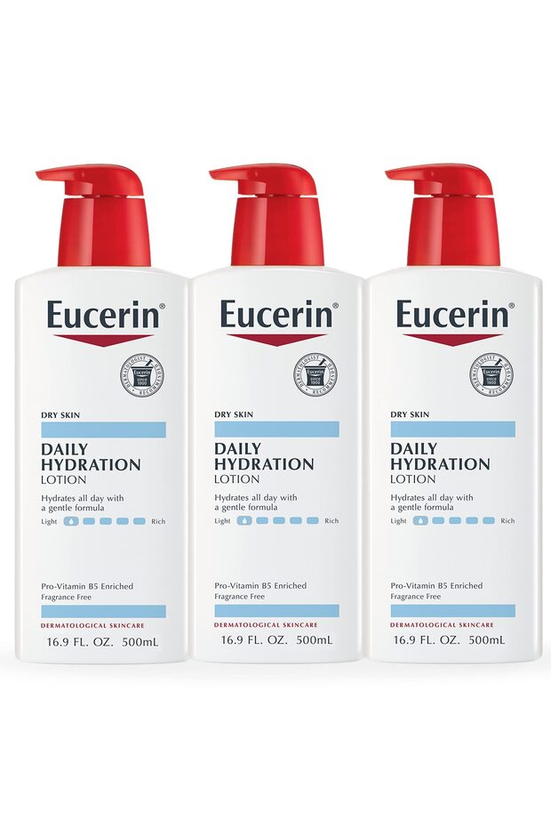 Daily Hydration Body Lotion for Dry Skin, Unscented with Sunflower Oil & B5, 16.9 Fl Oz, 3-Pack