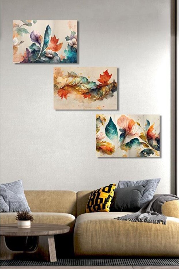 3'lü Set Ormond Kanvas Tablo - 1