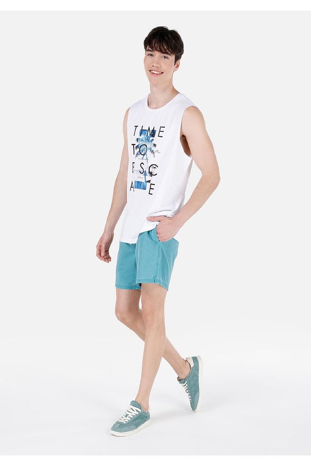 Slim Fit Erkek Mavi Deniz Şortu - 3