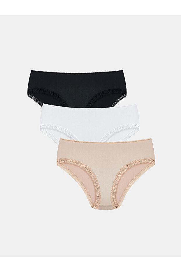 Lcw Dream Black Lace Detailed Hipster Panties 3 Pack
