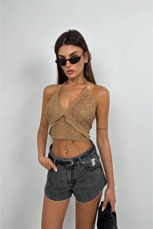 Prolamované Crop Bustier - 2
