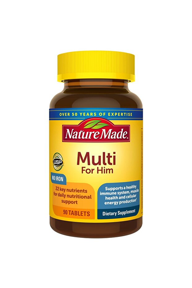 Multivitamin for Men, No Iron, Daily Nutritional Support, 90 Tablets (90 Day Supply)