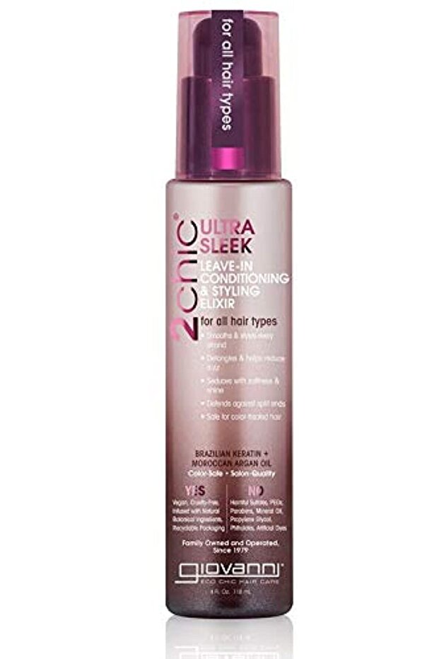 2chic Leave-In Elixir - Phyto-Keratin, Argan Oil, Anti-Frizz - 4 oz