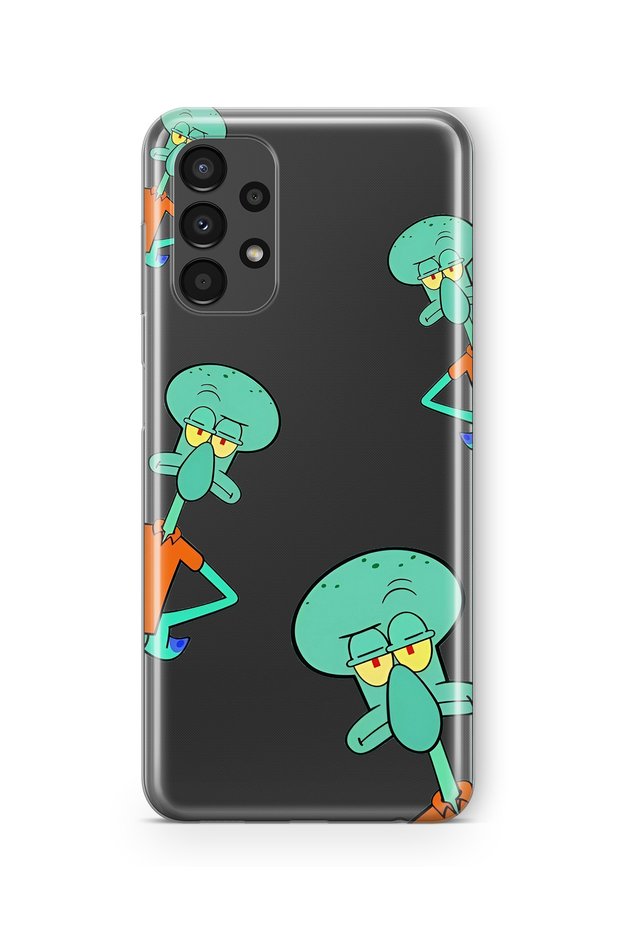 حافظة شفافة مطبوعة بتصميم Squidward متوافقة مع هاتف Samsung Galaxy A13