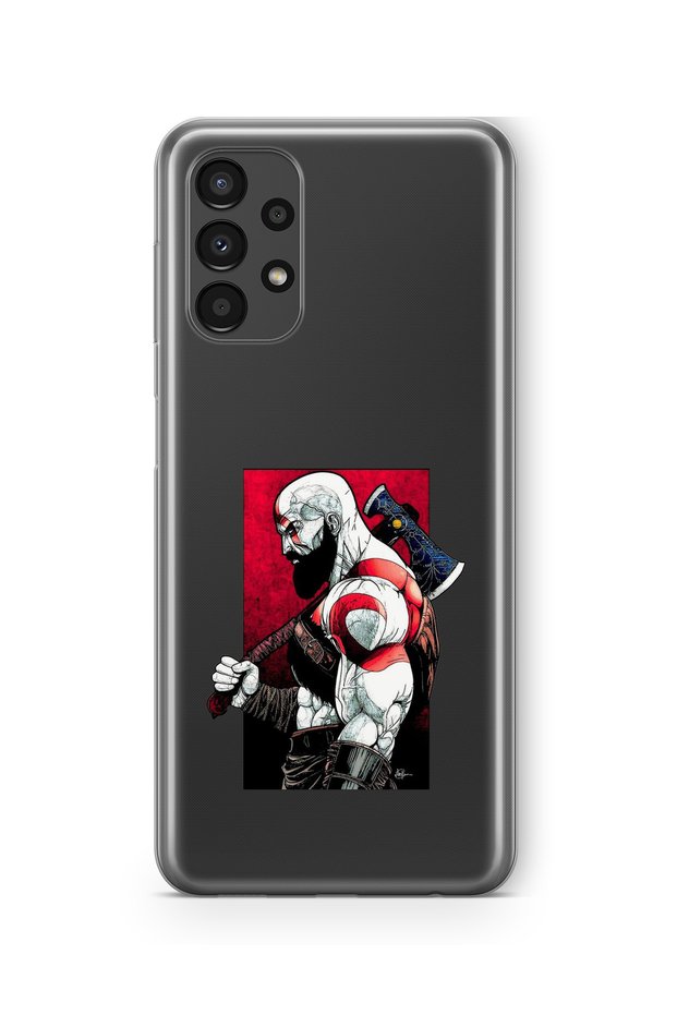 Samsung Galaxy A33 Compatible God of War Kratos Design Printed Transparent Case