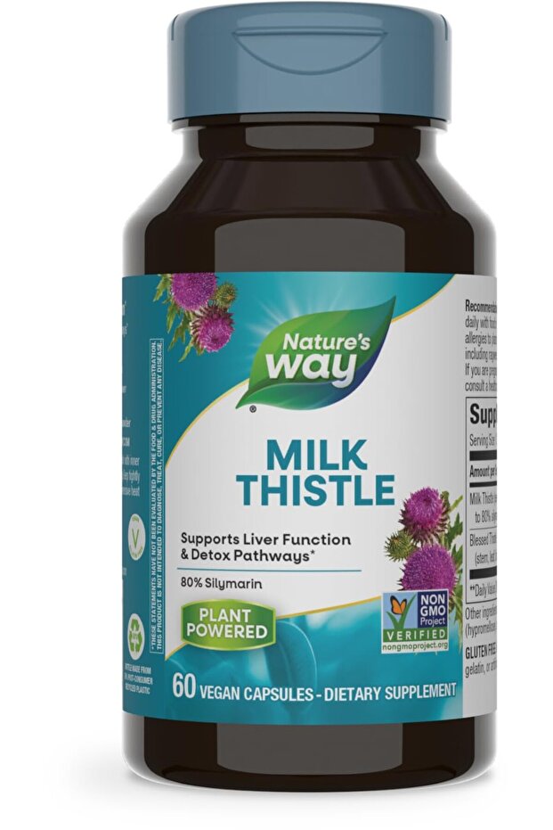 Milk Thistle, 175 mg Seed Extract, 80% Silymarin, Supports Liver & Detox, Vegan, 60 Capsules