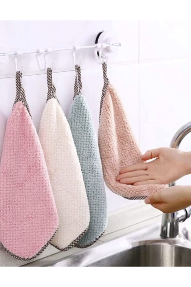 5pcs Random Color Absorbent Non-Stick Oil Dish Cloth, Thickened Lint-Free Kitchen Wipes