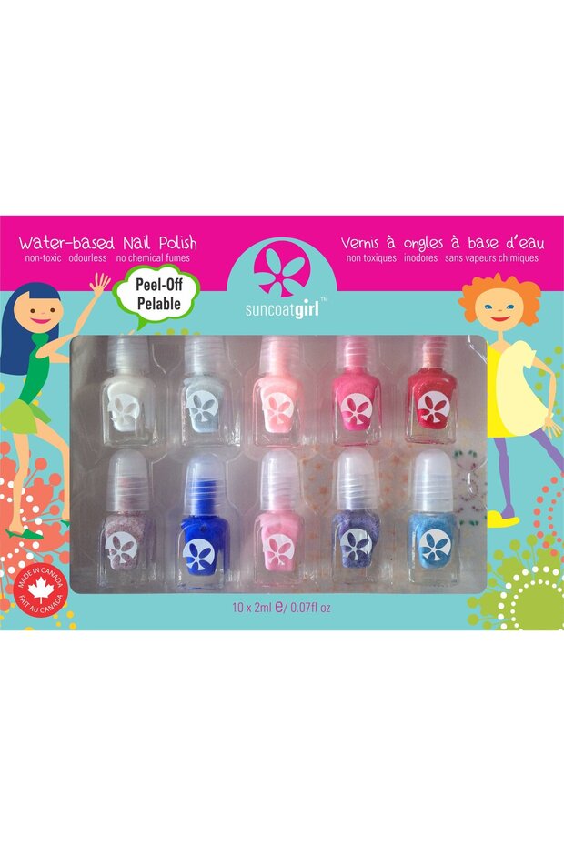 Girl Water-Based Nail Polish Kit Flare Fancy 10 Pieces