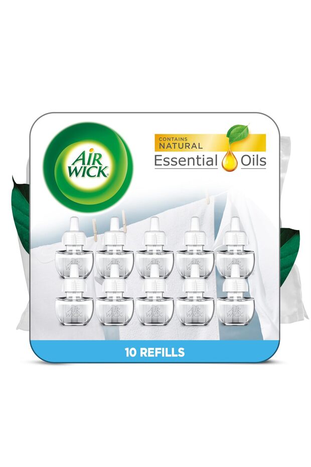 Plug in Scented Oil Refill, 10ct, Fresh Linen, Air Freshener, Essential Oils, Eco Friendly Pack
