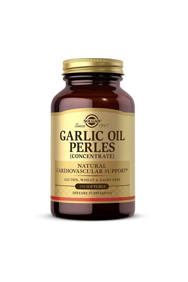 Garlic Oil Perles, 250 Softgels - Cardiovascular Support - Gluten & Dairy Free - 250 Servings