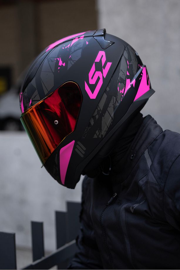 RAPID 2 PALIMNESIS MAT SİYAH-PEMBE KASK - 1