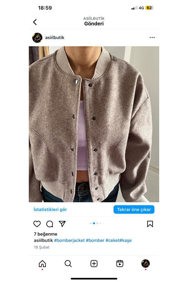 Kaşe Bomber ceket - 1