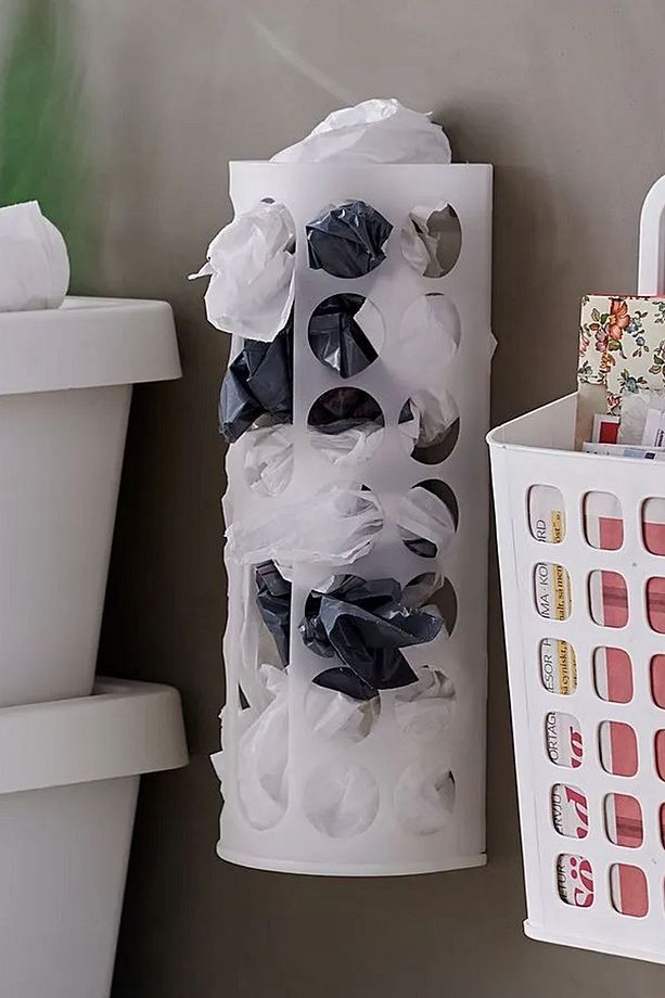 Askılı Poşetlik Poşet Düzenleyici Sepet 45cm Şeffaf RA515 - 1