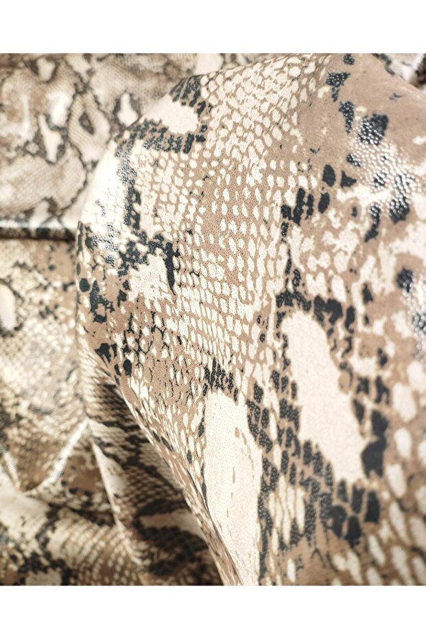 Crocodile Pattern Lame Varaklı Satin (En: 140)
