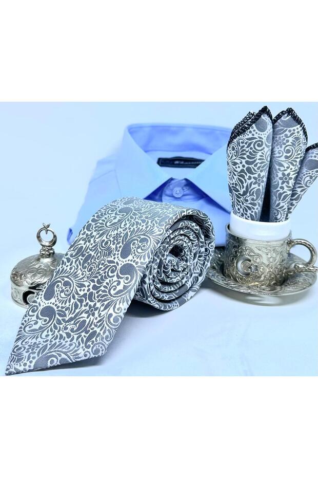 Dokuma Mendilli Kravat - 3