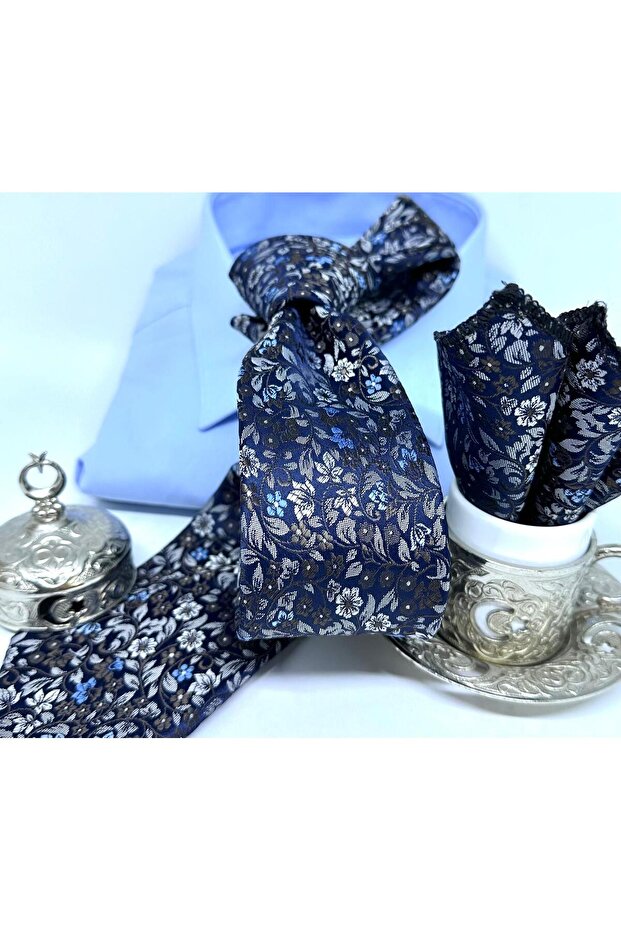 Dokuma Mendilli Kravat - 3