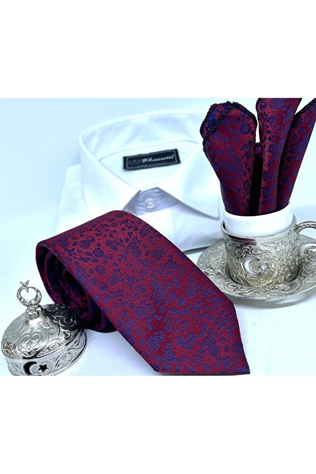 Dokuma Mendilli Kravat - 5