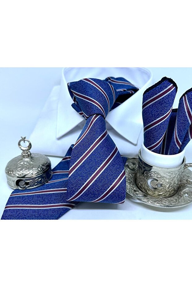 Dokuma Mendilli Kravat - 1