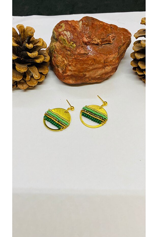 Handmade Ethnic Authentic Hippie Knitted Bead Earrings