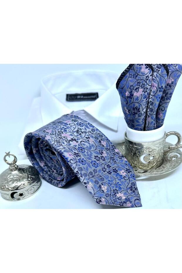 Dokuma Mendilli Kravat - 5