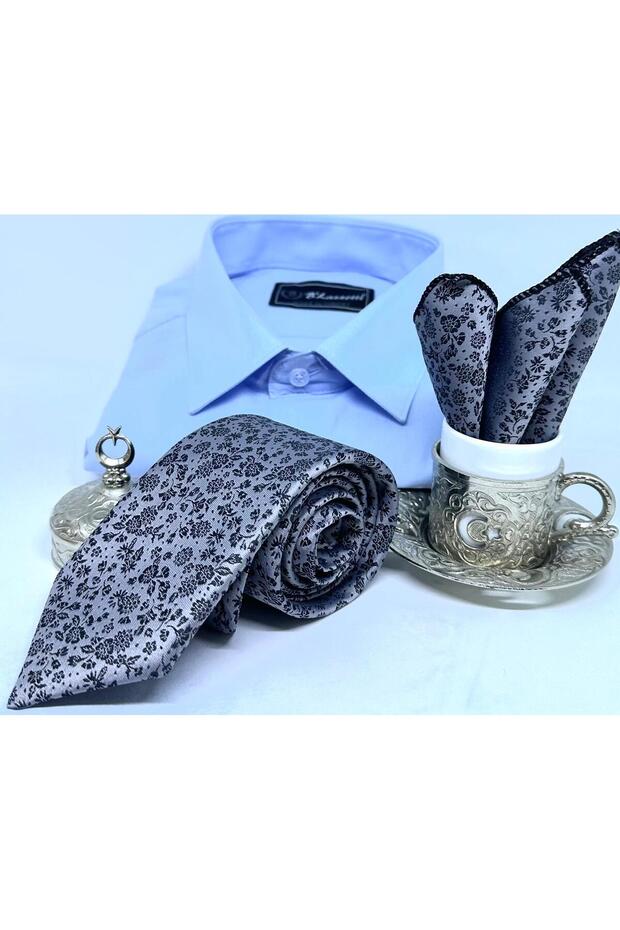 Dokuma Mendilli Kravat - 3